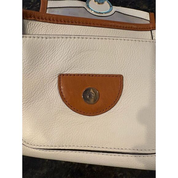 Michael Kors Margo Cream Pebbled Leather Crossbody Bag Adjustable Strap - Picture 15 of 16